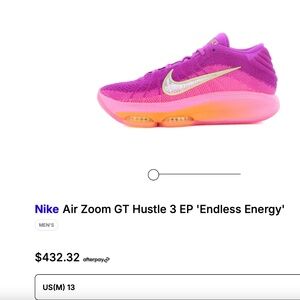 NikeAir Zoom GT Hustle 3 EP 'Endless Energy' Men's Size 13